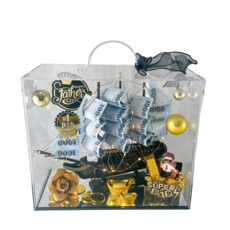 鈔票船 有錢花帆船 帆船鈔票 情人節禮物 鈔票帆船 父親節禮物 材料包 DIY創意禮物, 父親節款-鏡面透明壓克力-百寶鈔票船, 1套