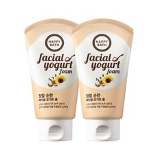 해피바스 훼이셜 요거트 순한 클렌징 폼, 120g, 2개