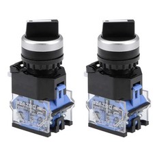 uxcell 로터리 셀렉터 스위치 2 위치 AC 600V 10A 22mm 패널 마운트2개 세트