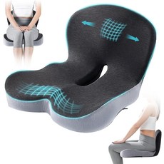 장거리 주행을 위한 요추 지지대가 있는 카시트 쿠션 - 3D 통기성 메시 메모리 폼 패드 조절 가능한 스트랩이 미끄럼 방지 트럭 시트 자동차용 허리 지지대 사무실 게이밍 의자 블랙, Dark Grey