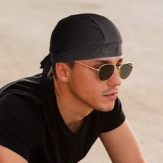 헬멧 안에 쓰는 자전거 쿨 두건 이너 쪽모자 비니, 블랙, 1개