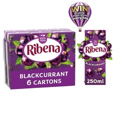 영국 리베나 Ribena Blackcurrant 블랙커런트 주스 팩, 18개, 250ml