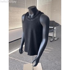 美式刺繡重磅背心男夏季痞帥肌理感坑條無袖t卹健身運動坎肩汗衫