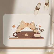 다미타니 3세대 빨아쓰는 규조토 귀여운 아기 고양이 시리즈 발매트 OCZ0795, NO. 3, 1개