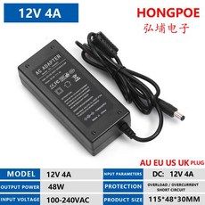 LED 스트립 조명용 충전기 컨버터 어댑터 전원 공급 장치 DC 5V 9V 12V 15V 18V 24V AC 100V 240V 1A 2A 3A 5A 6A 8A 10A, EU Plug, 19 12V 4A 48W, 1개