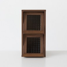 마켓비 필몬 미니수납장 2문 4221 NFM4221 세로형 가로 22cm, 미들브라운
