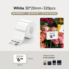 3 롤 NI B21 B3S B1 B31 열 라벨 의류 자체 접착 태그 방수 스마트 오 포켓 프린터, White30x20--3rolls