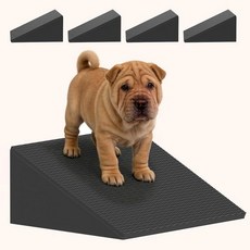 아마존평점4.5+ 미국출고 152888 계단/계단용 강아지 웨지 경사로 소형 개 고양이를 위한 미끄럼 방지 표면이 있는 휴대용 경량 반려동물 경사로(노인 및 부상당한 반려동물, 4