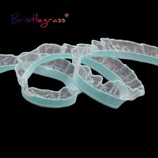 프린 BRISTLEGRASS 2 5 10 야드 5/8 15mm Organza 프릴 레이스 트림 탄성 스판덱스 밴드 Tulle 테이프 머리띠 투투 드레스 DIY 봉제 공예, Blue Topaz, 2 Yards