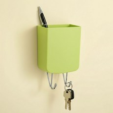 샤샤픽 무타공 자석 현관문 수납함, 1개, 녹색