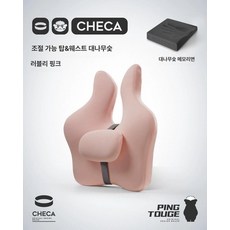 허리보호 쿠션 통풍 메모리폼 자동차시트 사무실의자용, 조절형허리 핑크