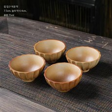 정종 청주 데우기제사용 차다기세트 손잡이호박모양 대용량 전통, E_호박 컵 4개, 동일 구성, 4개