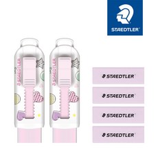 스테들러 슬라이딩 지우개 (본품2+리필4), 하트2+파스텔 핑크4 (525PS1H), 1세트