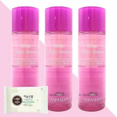 아스파시아 4U 립&아이 리무버 와인 100ml 3개(+하늘선물 물티슈 10매), 3개