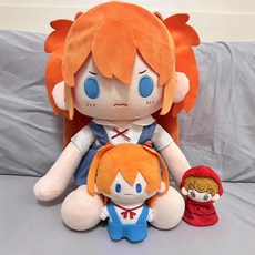 抱漫閣 坐姿40cm明日香棉花娃娃 卡通綾波麗玩偶 校服裙娃衣換裝, 明日香（裸娃）,坐高40cm左右, 1個