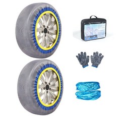 스노우 삭스 대안 자동차 SUV 오토와 호환되는 스노우 체인 하이 트랙션 타이어 양말, S