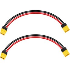 MOOKEERF 12AWG XT60 연장 케이블 3RC 배터리 휴대용 발전소 태양광 패널용 남녀 커넥터가 있는 FT 2PCS XT60 XT60 케이블, 1FT