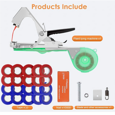 다용도 원예용 결속기 농업용 농작물 자동 결속기 고추 포도 오이 셋트 테이프 10롤, 녹색, 1개