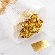 [당일출고] 24k 금꽃 금장미 금카네이션 꽃다발 투명원통케이스 포장, 6개