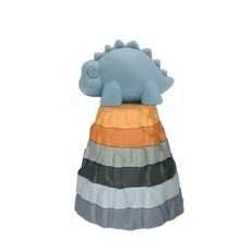 嬰幼兒益智積木認知浮雕方塊軟積木疊疊樂搪膠軟膠積木玩具, 劍龍火山圈6層（彩盒）, 1個