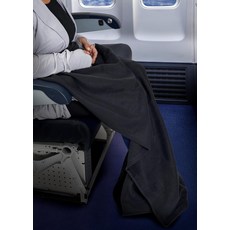 휴대용 여행용 담요 및 베개 - 컴팩트 팩 소프트 백 커버 핸드 러기지 슬리브 백팩 클립(블랙)이 포함된 프리미엄 2 in 1 비행기, Black