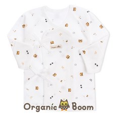 [오가닉붐]인증받은 진짜 오가닉 인증받은 진짜 오가닉 국내제조 무형광 출산 득템 호랭이 유기농 신생아 아기 배냇저고리(사계절 여름용 택1)