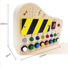 몬테소리 비지 보드 감각 장난감 LED 조명 교구 제어 교육 게임 스위치 나무 유아 작업 여행 활동, TTF C