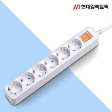 (현대일렉트릭) 멀티탭 (6구/16A/접지) HM16-62 (1.5M), 1개, 1.5m