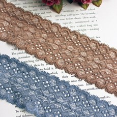 패브릭샵 스판레이스 안다르 2컬러, 브라운, 1개