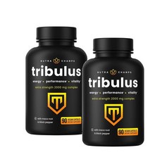 뉴트라챔스 트리뷸러스 2000mg 마카 블랙페퍼 캡슐 NutraChamps Tribulus, 2개, 90정