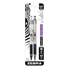 Zebra Pen 스테인리스 스틸 필기 세트 M-301 샤프 및 F-301 0.7mm 볼펜 블랙 잉크 펜 메모 스케치 및 저널링에 이상적 2팩 (57011), Zebra Pen 스테인리스 스틸 필기 세트, M-30