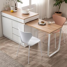 삼익가구 카모메 확장형 A타입 서랍장형 아일랜드 식탁 방문설치, 화이트