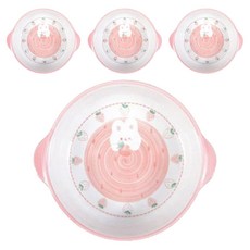 Tiger Pavilion 세라믹 원형 양수 대접, 스트로베리 래빗, 4개