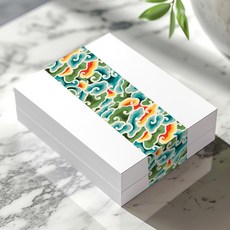 단청 띠지 포장지 띠종이 선물상자 라지(7x70cm) 스몰(6x42cm), 30장, Danchung 스몰6x42cm