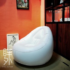 긍야네 투명인형쇼파 투명인형소파 1인용 에어빈백, 화이트 288 레이지 인플레이터 발 펌프 포함