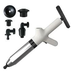 3초뻥 다뚜러뻥 뚜러뻥 변기 배수구 공기압 뚫어뻥 홈쇼핑, 화이트+실버