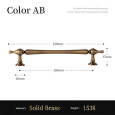 엔틱 가구 손잡이 산티아 앤틱 황동 캐비닛 주방 심플 옷장 서랍, 옵션05) Pitch-row-160mm