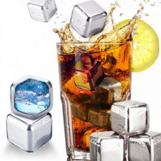 스테인레스 얼음 재사용 위스키 냉각 스테인레스 아이스큐브 금속 아이스팩 냉찜질 냉각재, 아이스큐드 6P