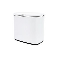 簡約純白按壓式廚餘桶，輕巧易潔，廚房收納好幫手，按壓開蓋設計，告別異味, 白色, 1個