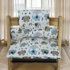 아기 식사 의자 쿠션 가을 겨울 외출 휴대용 미끄럼 방지 통합 쿠션 아기 먹는 성장 의자 액세서리, Elephant