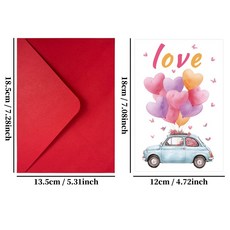 嗨購情侶表白卡帶信封 - 愛人告白結婚留言卡片, 1個