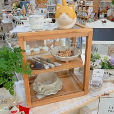 【Eze Art Deco】台灣現貨手工玻璃木櫃，桌上型展示櫃，麵包甜點咖啡廳擺設木頭收納櫃，日系雜貨風