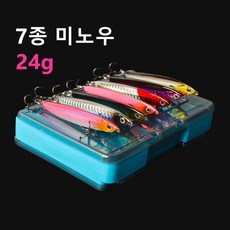 삼치 농어 루어 싱킹 로켓미노우 양면태클박스 24g 7p, 1개, 180g, 7종