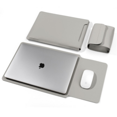 노트북 파우치 케이스 융쿠션 스크래치방지 14인치 16인치 노트북 파우치 케이스 커버 슬리브, 그레이, 1개