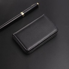 新品 名片夾 女士 商務 前臺 辦公 隨身 名片盒 男士 大容量 副廠商品, 黑色