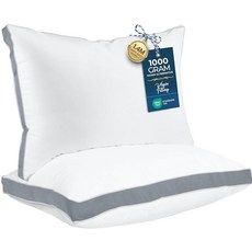 Utopia Bedding 거싯 베개 (2팩) 프리미엄 품질 침대 베개, 회색