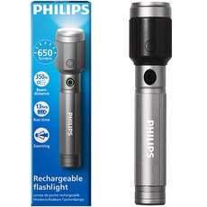 필립스 초강력 충전식 멀티 LED 플래시 라이트 손전등 캠핑 라이트 조명 랜턴 휴대용 후레쉬 SFL2141, 1개