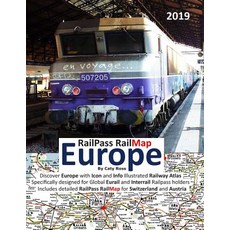 (영문도서) RailPass RailMap Europe 2019: Discover Europe with Icon and Info illustrated Railway Atlas sp... Paperback, Solitaire Contracts Ltd, English, 9781911165248
