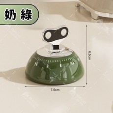 不耗電磁吸發條計時器，復古機械廚房定時器，烘焙考試倒數金屬計時器，免電池環保定時器, 奶綠, 1個