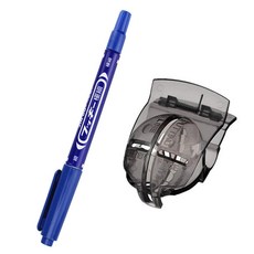 高爾夫劃綫器畵綫筆套餐 球瞄準球迷用品配件, 1個, 高爾夫球劃綫器黑色+畵綫筆藍色